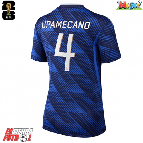 Francia Dayot Upamecano #4 Primera Equipación Mujer Mundial 2026 Manga Corta